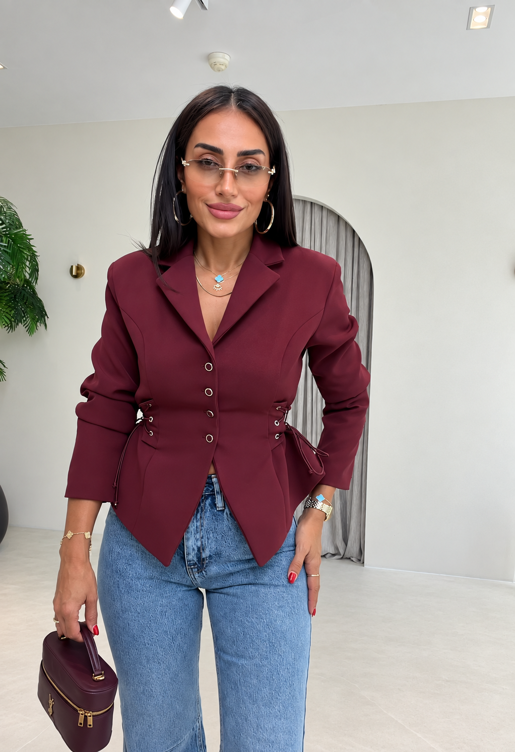 Blazer cintré à lacets