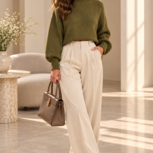 Pull Col Montant en Maille
