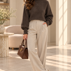 Pull Col Montant en Maille
